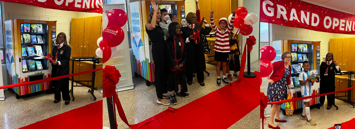 Book Vending Machine Ribbon Cutting